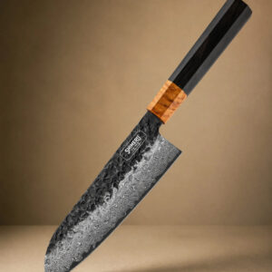 Dark Grain 7" Damascus Steel Santoku Knife