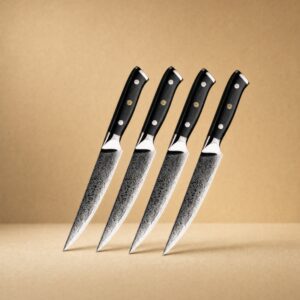 Suma 4.5" Damascus Steel Steak Knife Set 4 pieces